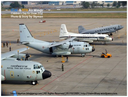 From top, BT-67, HS-748, G-222, and C-130H.